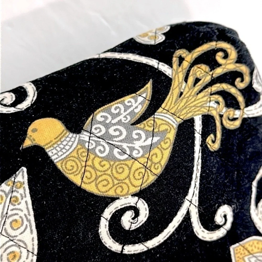 Vera Bradley Yellow Bird Pattern Poly-Lined Makeup Cosmetic Bag EUC